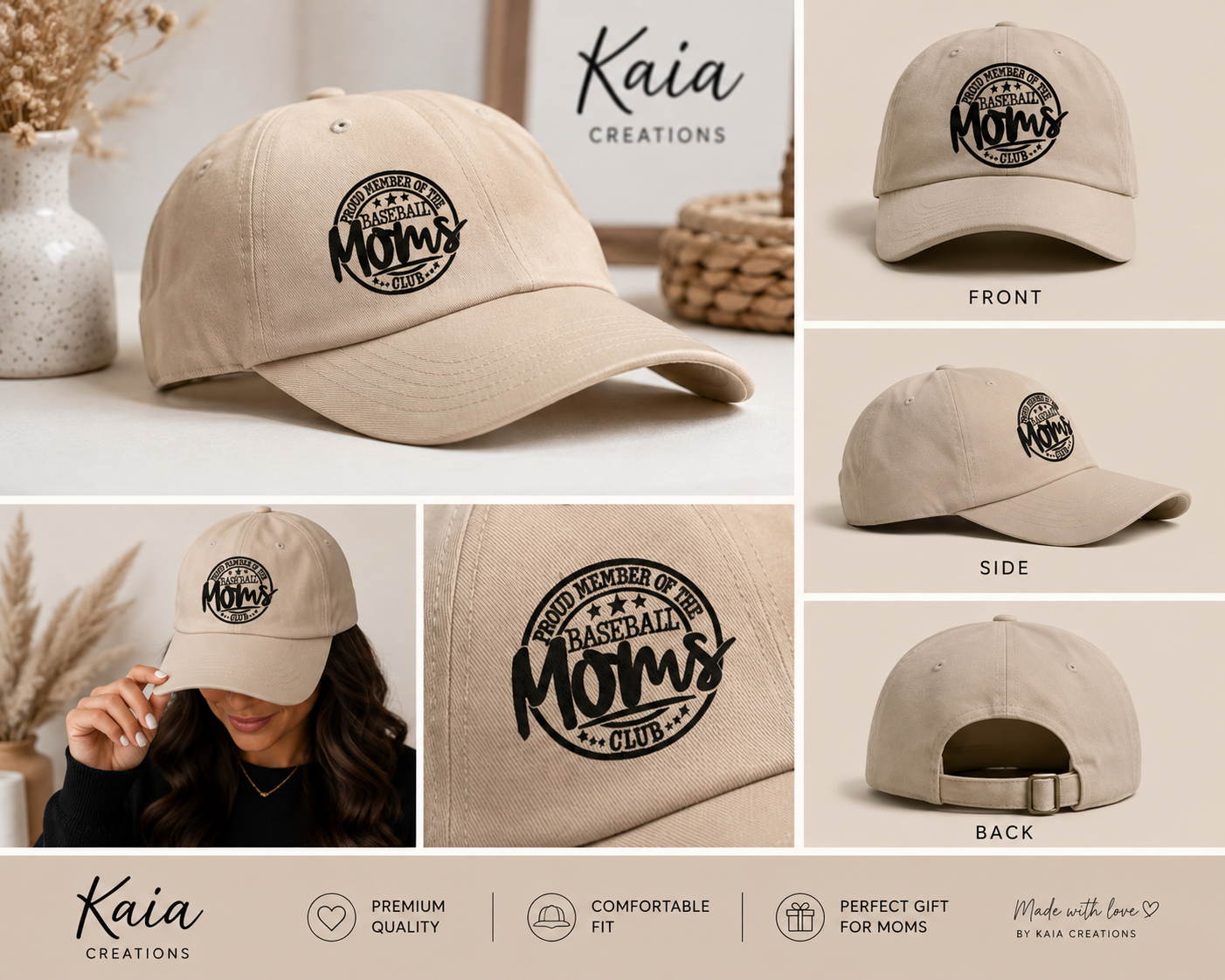 Proud Member of the Baseball Moms Club Hat – Baseball Mom Adjustable Cap