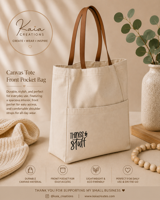 Canvas Front Pocket Tote